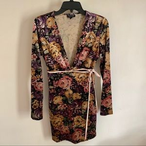 topshop velvet floral dress